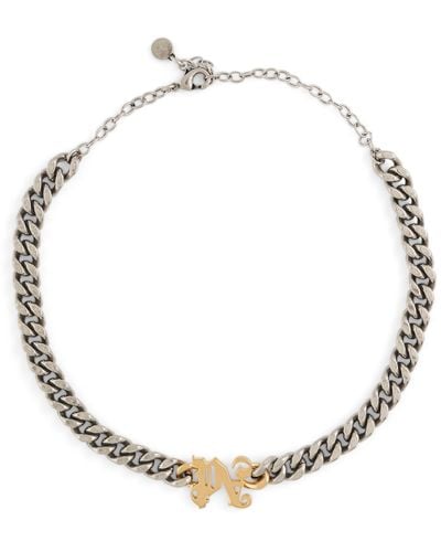 Palm Angels Monogram Chain Necklace in Metallic for Men