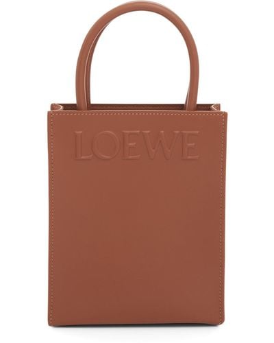Loewe Standard A5 Tote Bag, Tan/, 100% Cotton - Brown
