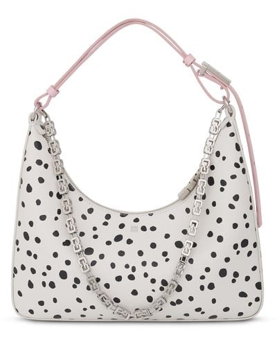 Givenchy Small Moon Cut Out Bag With Dalmatian Dots, /, 100% Leather - Gray