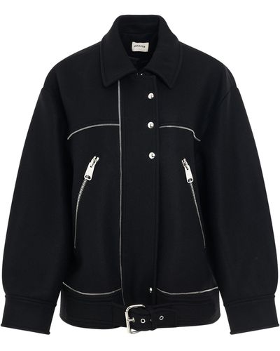 Khaite Herman Wool Jacket, Long Sleeves, , 100% Cupro - Black