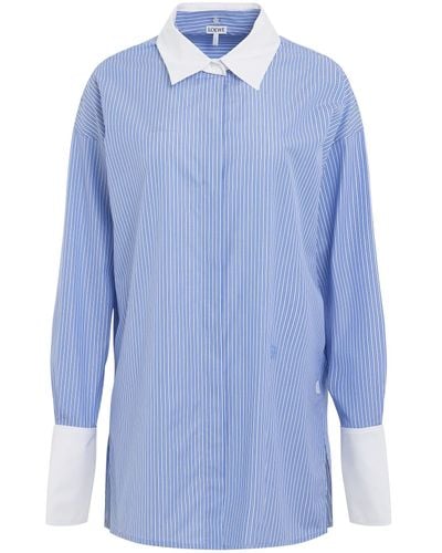 Loewe Striped Long Shirt - Blue