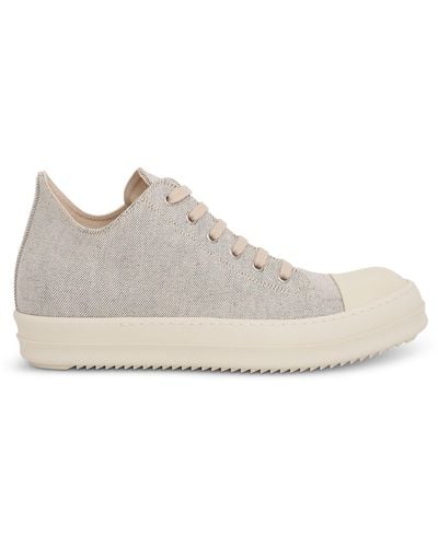 Rick Owens Drkshdw Low Denim Trainers, , 100% Calf Leather - Natural