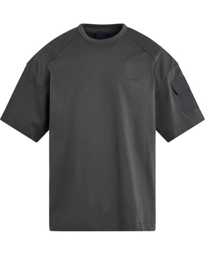 Juun.J 'Sleeve Pocket T-Shirt, Short Sleeves, , 100% Cotton, Size: Small - Grey