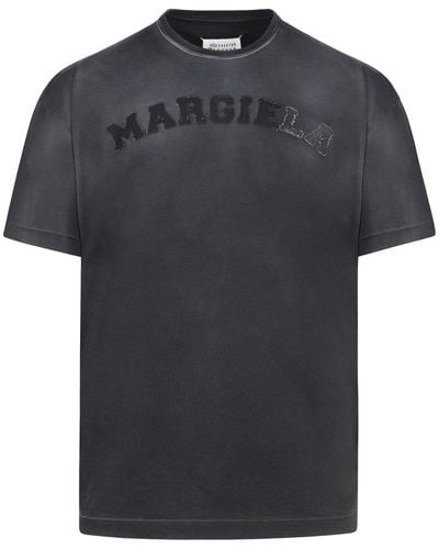 Maison Margiela 'Memory Logo T-Shirt, Short Sleeves, Dark, 100% Cotton, Size: Small - Black