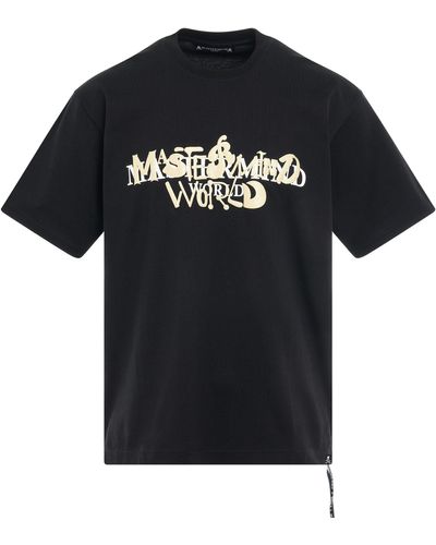 Mastermind Japan Word Skull T-Shirt, Round Neck, Short Sleeves, , 100% Cotton, Size: Large - Black