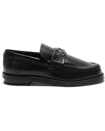 Alexander McQueen Logo Lux Leather Loafer, /, 100% Calf Leather - Black