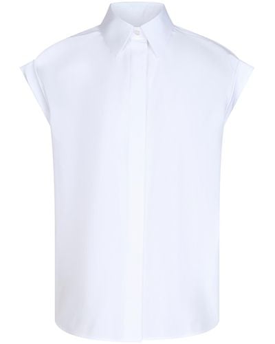 Alexander McQueen Sleeveless Poplin Shirt, , 100% Cotton - White