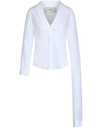 Coperni Open Collar Shirt, Long Sleeves, , 100% Cotton - White
