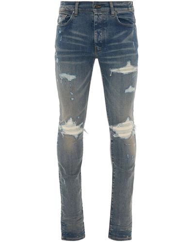 Amiri Mx1 Ultra Suede Skinny Jeans - Blue