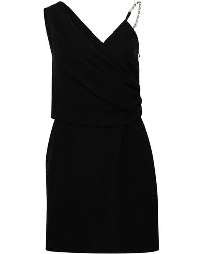 Givenchy Short Dress With Drapped Top, , 100% Polyester - Black