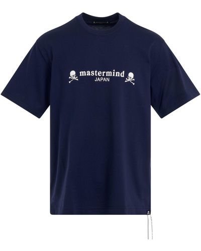 Mastermind Japan Classic Logo And Skull T-Shirt, Short Sleeves, , 100% Cotton, Size: Large - Blue