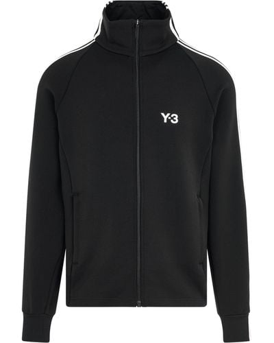 Y-3 '3 Stripe Track Jacket, Long Sleeves, /Off, Size: Small - Black