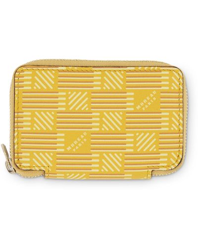 Moreau Mini Zip Wallet, , 100% Calfskin - Yellow