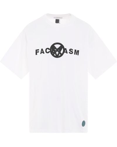 Facetasm Anarchy Big T-Shirt, Round Neck, Short Sleeves, , 100% Cotton - White