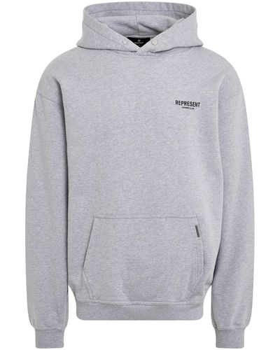Represent New Owners Club Hoodie, Long Sleeves, Ash/, 100% Cotton, Size: Medium - Gray