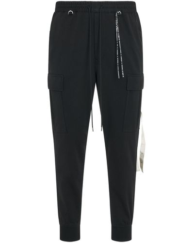 Mastermind Japan Jersey Slim Cargo Pants, , 100% Polyester, Size: Medium - Black