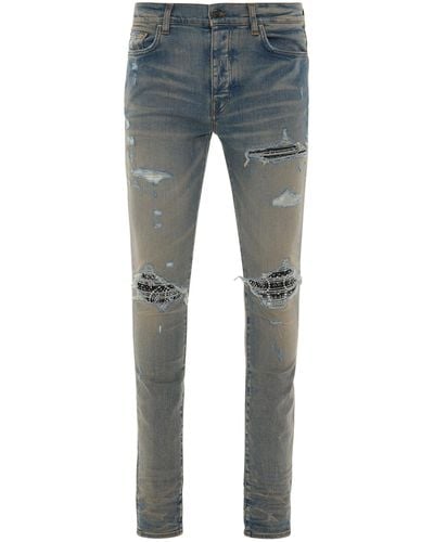 Amiri Mx 1 Bandana Jeans, Clay, 100% Cotton - Blue
