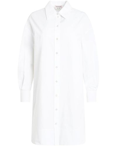 Alexander McQueen Mini Shirt Dress, , 100% Cotton - White
