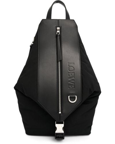 Loewe Convertible Puffer Backpack, , 100% Brushed Calf - Black