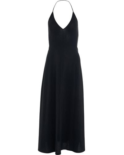 Khaite Raysha Midi Dress, , 100% Cotton, Size: Medium - Black