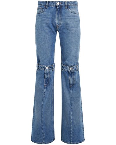 Coperni 'Open Knee Jeans, Washed, 100% Cotton, Size: Small - Blue