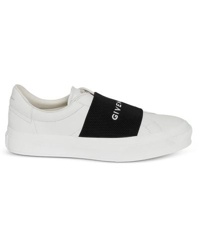 Givenchy City Court Elastic Band Sneakers, /, 100% Calf Leather - White
