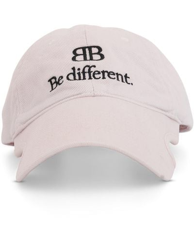Balenciaga 'Be Different Cap, Ecru/, 100% Cotton, Size: Small - Pink