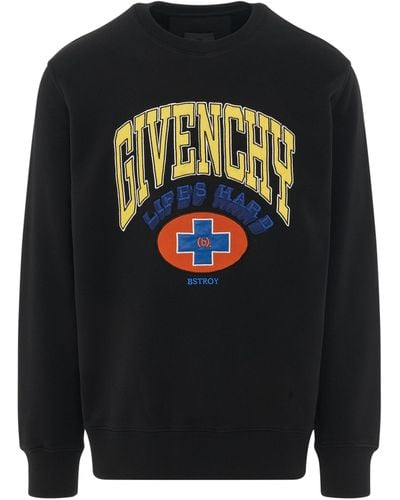 Givenchy 'Bstroy Global Peace Sweatshirt, Round Neck, Long Sleeves, , 100% Cotton, Size: Small - Black