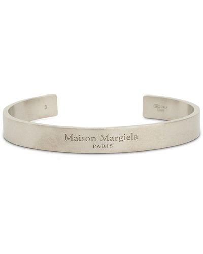 Maison Margiela Large Margiela Logo Cuff Bracelet, , 100 - White