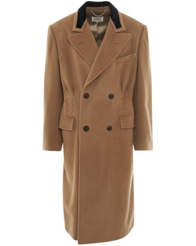 Maison Margiela Double Breasted Wool Coat, , 100% Viscose - Brown