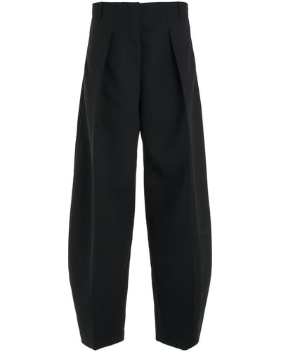 Jacquemus Ovalo Cigarette Trousers, , 100% Polyester - Black