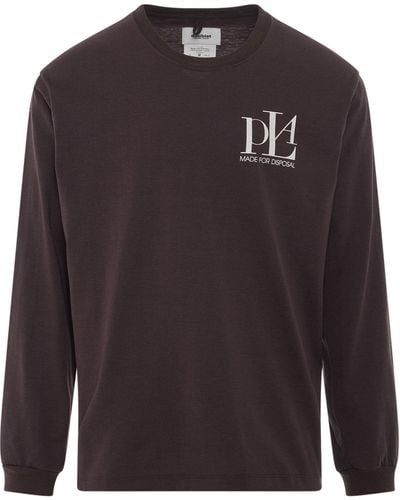 Doublet 'Made For Disposal Print Long Sleeve T-Shirt, Round Neck, , 100% Cotton, Size: Small - Brown