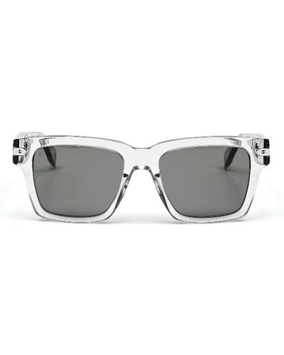 Hublot Square Acetate Sunglasses With Solid Smoke Lens, 100% Acetate - Grey