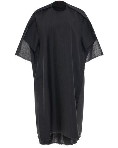 Maison Margiela Mohain Dress, Round Neck, Short Sleeves - Black