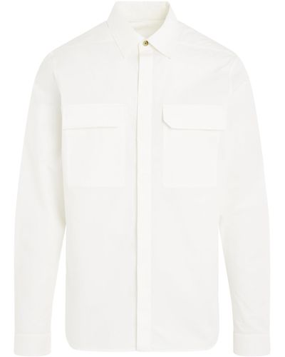 Rick Owens Work Shirt, Long Sleeves, , 100% Cotton - White