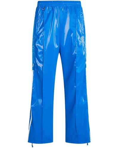Doublet 'Laminate Track Pants, , 100% Polyester, Size: Small - Blue