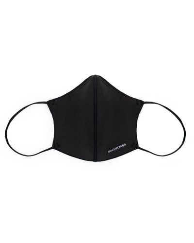 Balenciaga Logo Care Mask, , 100% Polyester - Black