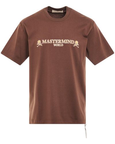 Mastermind Japan 'Brilliant Logo T-Shirt, Round Neck, Short Sleeves, , 100% Cotton, Size: Small - Brown