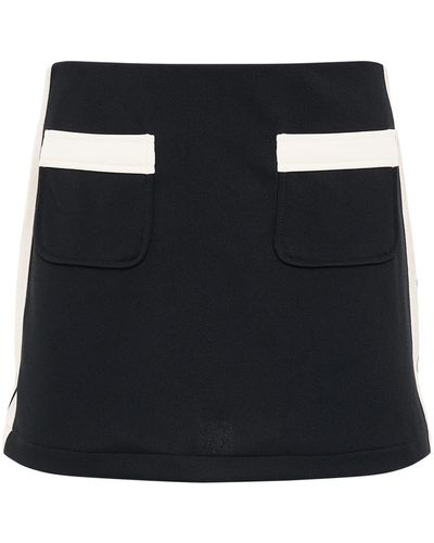 Palm Angels 'Pockets Track Mini Skirt, /Off, 100% Polyester, Size: Small - Black