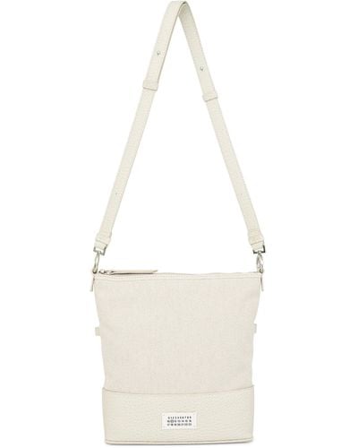 Maison Margiela Small 5Ac Hobo Bag, , 100% Cotton - White