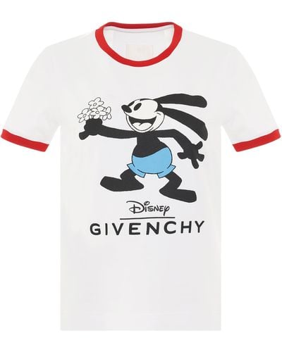 Givenchy 'Disney Oswald Flower T-Shirt, Round Neck, Short Sleeves, , 100% Cotton, Size: Small - White