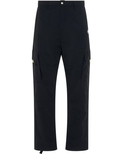 Marcelo Burlon 'Cross Nylon Cargo Pants, /, Size: Small - Black