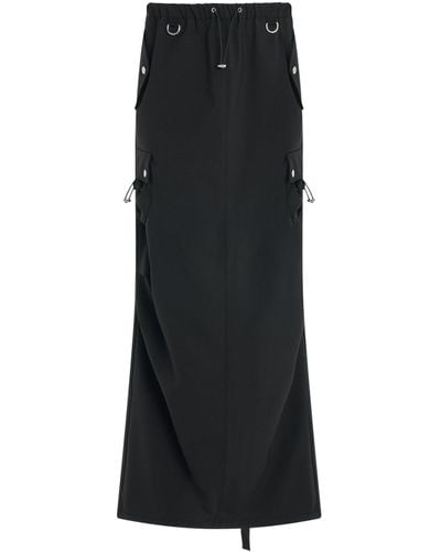 Coperni Tailored Cargo Maxi Skirt, , 100% Polyester - Black