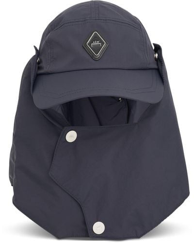 A_COLD_WALL* Diamond Hooded Cap, , 100% Polyamide - Blue
