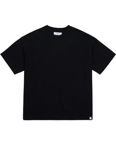 Facetasm Signature Knitted Rib Big T-Shirt, Short Sleeves, , 100% Cotton - Black