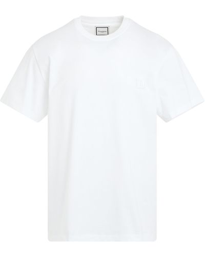 WOOYOUNGMI Glowing Logo T-Shirt, Short Sleeves, , 100% Cotton - White
