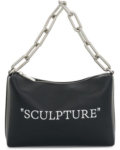 Off-White c/o Virgil Abloh Off- Block Pouch Quote Bag, /, 100% Calf Leather - Black