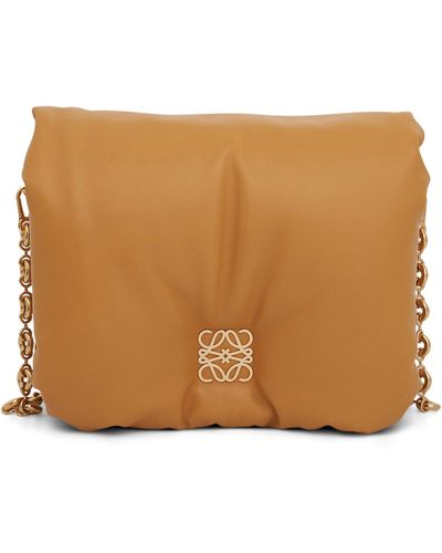 Loewe Puffer Goya Padded Leather Shoulder Bag - Orange