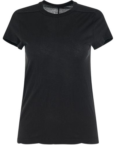Rick Owens Cropped Level T-Shirt, Round Neck, Short Sleeves, , 100% Cotton - Black