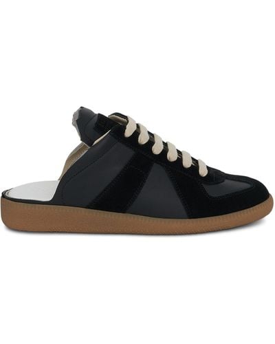 Maison Margiela Replica Open Back Sneakers, , 100% Leather - Black